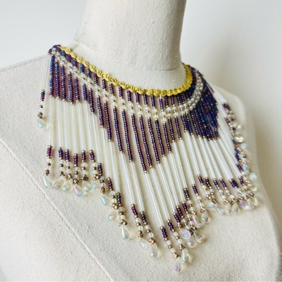 Vintage Gorgeous Beaded Lampshade Necklace - Picture 8 of 9